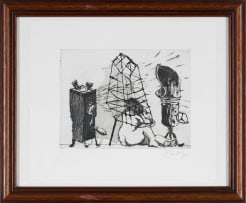 William Kentridge; Caged Woman, from Give and Take series