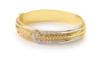 Peter Gilder; Tri-tone diamond gold bangle