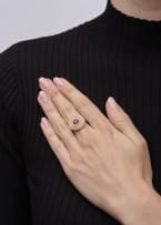 Pink sapphire and diamond dress ring