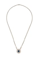 Sapphire and diamond necklace