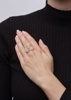 Rose quartz petal ring