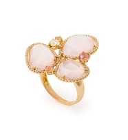Rose quartz petal ring