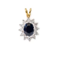 Sapphire and diamond pendant