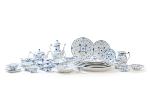 'Blue fluted Half Lace' porcelain dinner service, Denmark