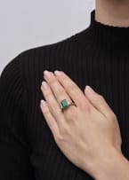 Emerald and diamond ring