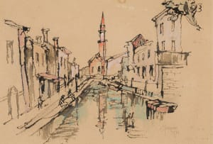 Gregoire Boonzaier; Venezia (recto); Village Scene (verso)