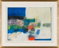 Douglas Portway; Abstract Composition in Blue and Green