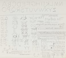 Walter Battiss; Figure and Elephant (recto) Mirror Writing (verso)
