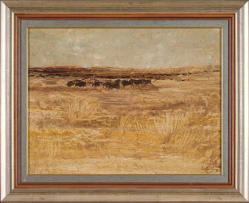Gordon Vorster; Landscape with Wildebeest
