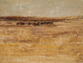 Gordon Vorster; Landscape with Wildebeest
