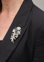 Floral sapphire and diamond brooch