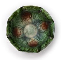A majolica lead-glazed, earthenware bowl