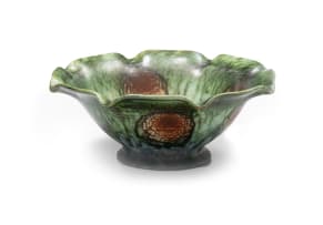 A majolica lead-glazed, earthenware bowl