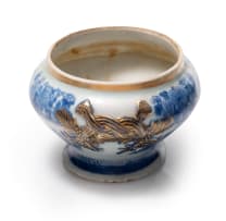 Pair of small blue and white oval tureens, late 18th century