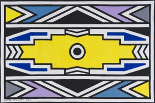 Esther Mahlangu; Untitled (Ndebele Design with Yellow Centre)