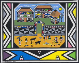 Esther Mahlangu; Untitled (Ndebele Design and Homestead)