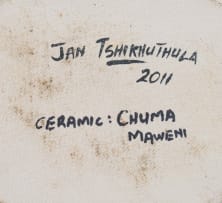 Jan Tshikuthula and Chuma Maweni; Ceramic vase with landscape scene