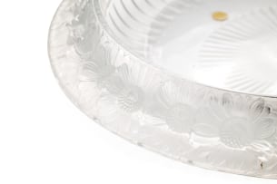 Lalique; Lalique 'Marguerites' clear and frosted crystal bowl, designed 1933, post 1945