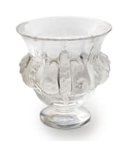 Lalique; Lalique 'Dampierre' clear and frosted crystal urn vase, designed 1948, post-war