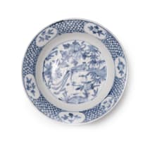 Chinese Swatow blue and white dish, Qing Dynasty, late 18th century