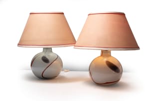 Pair of David Reade glass lamps, 20th century