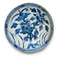 Blue and white bowl with flower motif