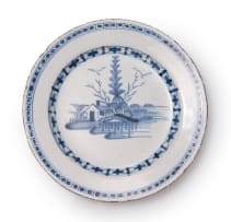 Pair of Liverpool Delft plates