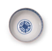 Japanese Arita 'Nam'ban' black ship and figures bowl, Edo Meiji period