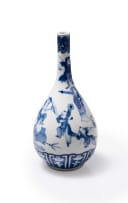 Blue and white vase with figures, 19th century