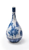 Blue and white vase with figures, 19th century
