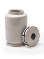 Albarello Dutch Delft lidded cannon jar