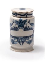 Albarello Dutch Delft lidded cannon jar