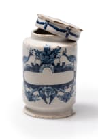 Albarello Dutch Delft lidded cannon jar