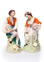 Pair of large Staffordshire figures, circa 19th century