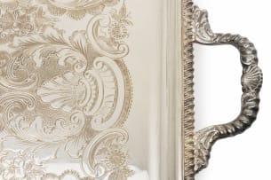 A silver-plated tray, 20th century