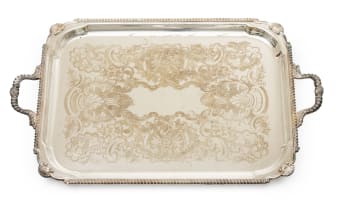 A silver-plated tray, 20th century