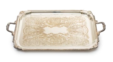 A silver-plated tray, 20th century