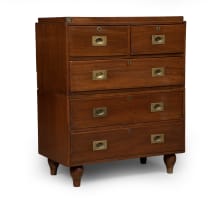 Teak military chest, 19th century