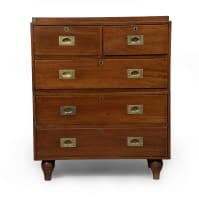 Teak military chest, 19th century