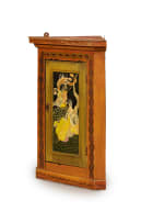 Hanging corner cupboard painted by Freida Lock, 20th century