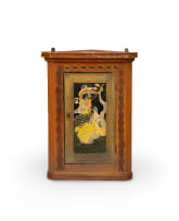 Hanging corner cupboard painted by Freida Lock, 20th century