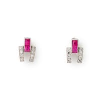 Ruby and diamond earrings
