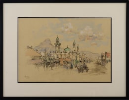 Gregoire Boonzaier; Cape Street Scene with Mosque