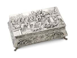 A Dutch silver repousé box, maker's mark GS, standard .833, 1933