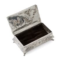 A Dutch silver repousé box, maker's mark GS, standard .833, 1933