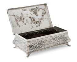 A Dutch silver repousé box, maker's mark GS, standard .833, 1933