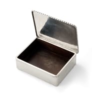A silver box, stamped with a Dutch tax mark for foreign-made silver, of unascertained standard between .250 and .833, likely 20th century