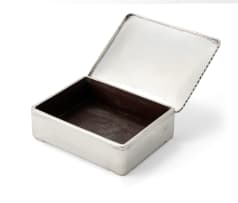 A silver box, stamped with a Dutch tax mark for foreign-made silver, of unascertained standard between .250 and .833, likely 20th century
