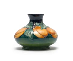 Moorcroft Contemporary Period; Moorcroft squat vase with apricot design