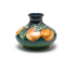 Moorcroft Contemporary Period; Moorcroft squat vase with apricot design